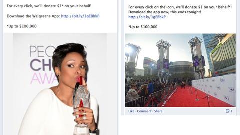 Walgreens 'Jennifer Hudson People's Choice Awards' Facebook Updates