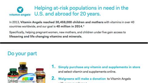 Walgreens 'Vitamin Angels' Landing Page