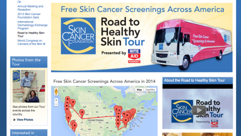 Skin Cancer Foundation 'Road to Healthy Skin Tour' Page