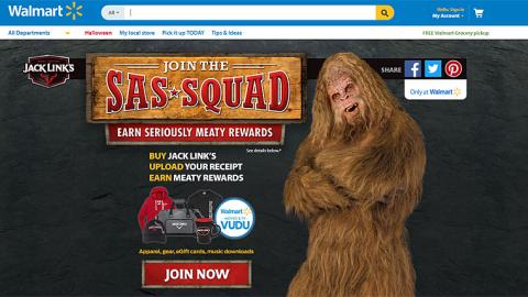 Walmart Jack Link's 'Sas-Squad' Page