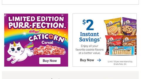 Sam's Club Kellogg's 'Caticorn Cereal' Email Ad
