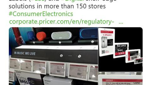 Pricer 'Electronic Shelf Labels' Twitter Update